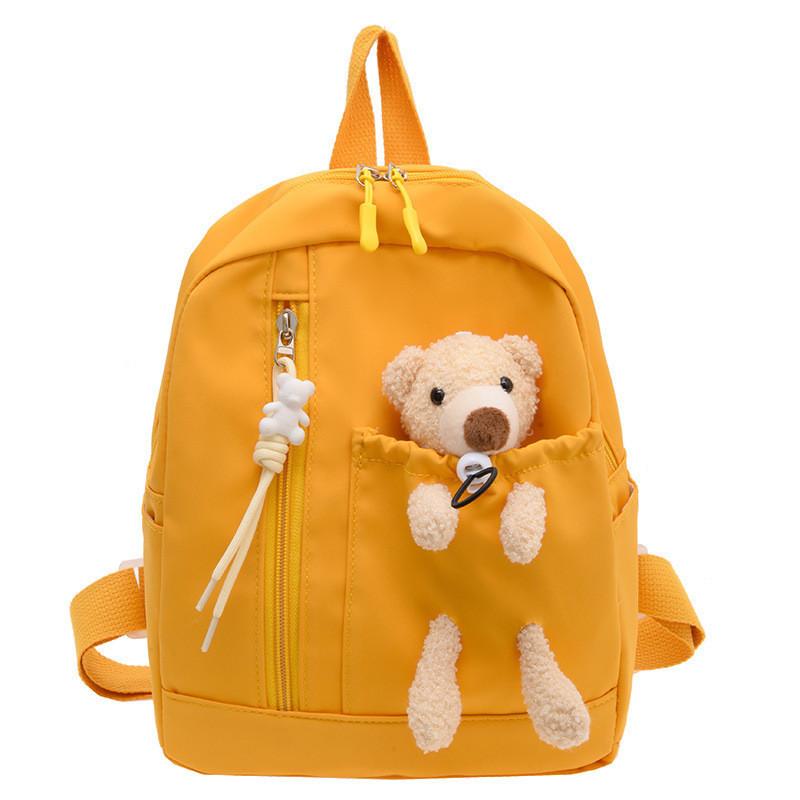 Adorable Cartoon Bear Kids Backpack Cute Nylon Breathable School Bag For Toddlers
