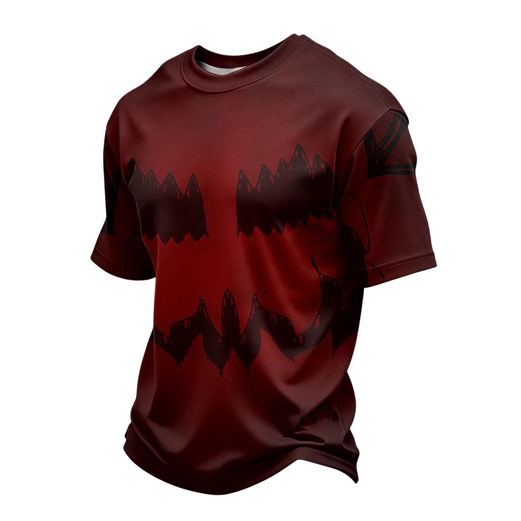 Men Casual Crew Neck Lightweight Breathable Short Sleeve Top with Halloween Themed Printed Graphic for Daily Wear