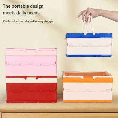 Scatola portaoggetti pieghevole con coperchio design maniglia grande capacità impilabile organizer per articoli vari scatola portaoggetti da scrivania