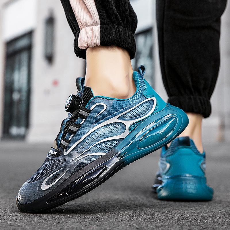 

Men s shoes summer new casual rotating button breathable platform youth sports running dad shoes 44