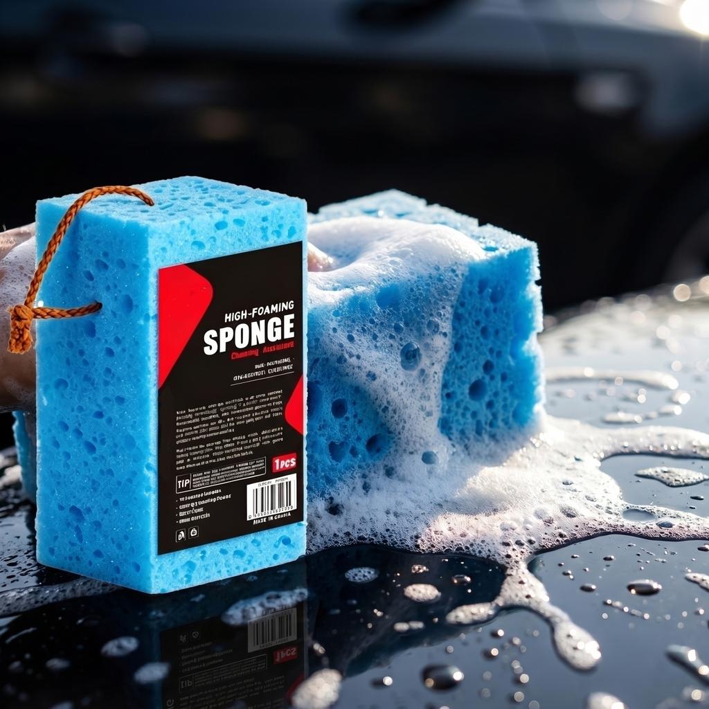 High-Foaming Car Wash Sponge Thickened Large Size 21x11x8cm Durable Soft Cleaning Sponge for Vehicle Surface Care and Maintenance