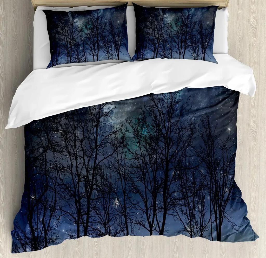 Sky Space Night Time Universe Stars And Nebulas Distant Parts Of Galaxy Comfortable Duvet Quilt Cover Pillowcase Bedding Set