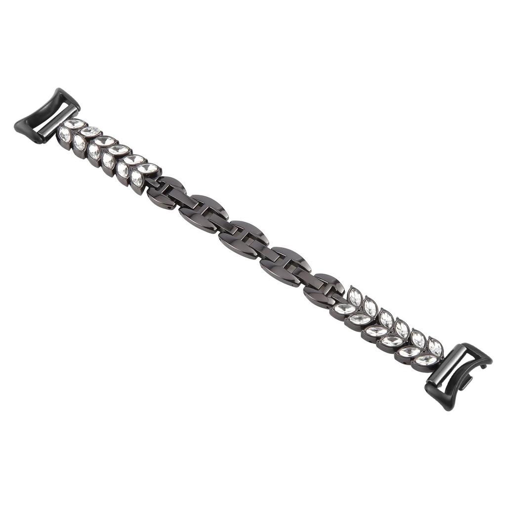 Metal Watch Strap For Xiaomi Smart Band 9 NFC/9/8 Wheat-Shaped Rhinestone Adjustable Wrist Band Replacement Bracelet