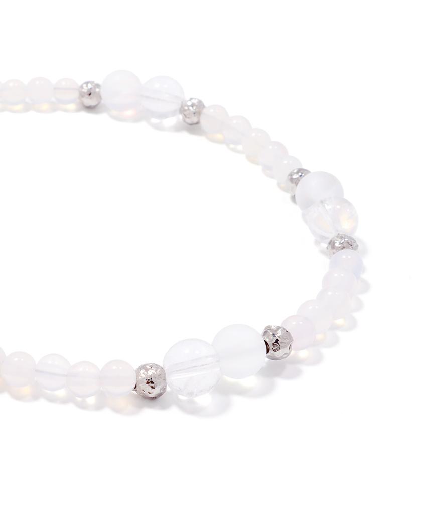 Polalita Selenite & Aurora Clear Moonstone Mix Necklace (Plt-Nl-084_Wt)