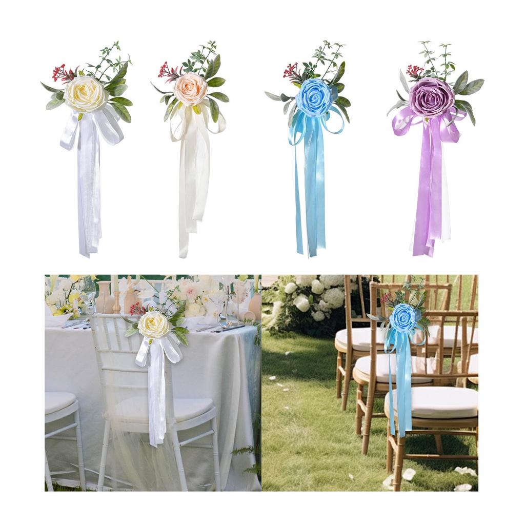 Rustic Wedding Chair Flower Chair Decorations Wedding Ceremony Aisle Decoration for Celebration Holiday Parties Ceremony Dining