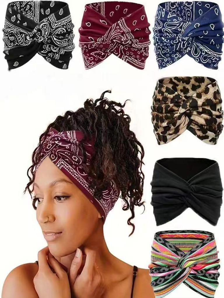 European & American Bohemian Print Sports Headband Hair Accessory