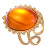 Stainless Steel Colorful Stone Opening Rings for Women Men Retro Classic Wide Gold Color Joint Rings Banquet Jewelry Accessories