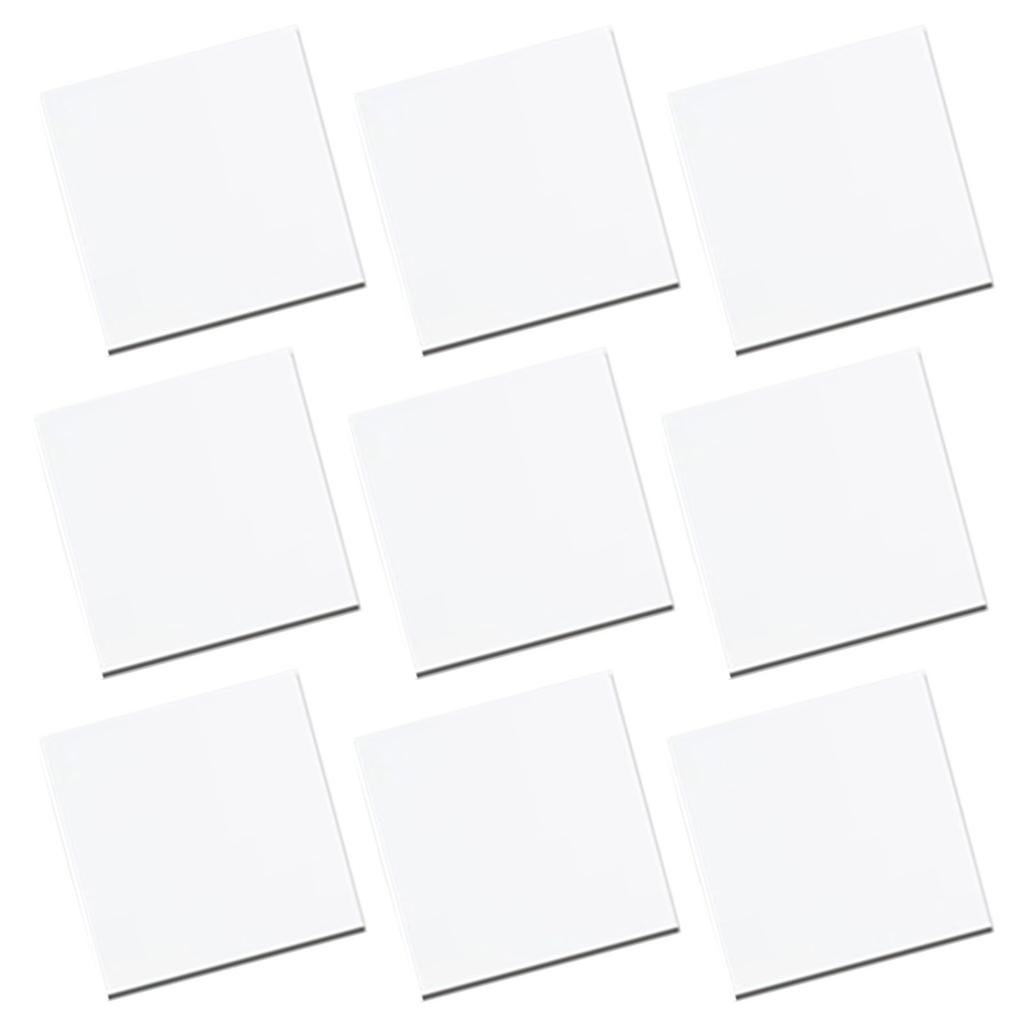 9pcs PET Square Wall Mounted Mirror Frameless Mirror Sheets for Wall Ceiling Candle Tray Decor