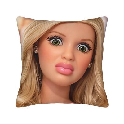 Distressed Doll Face Meme Pillow Case  Vintage Pillow Cover Soft Pillowcases For Wedding Party Home Decor