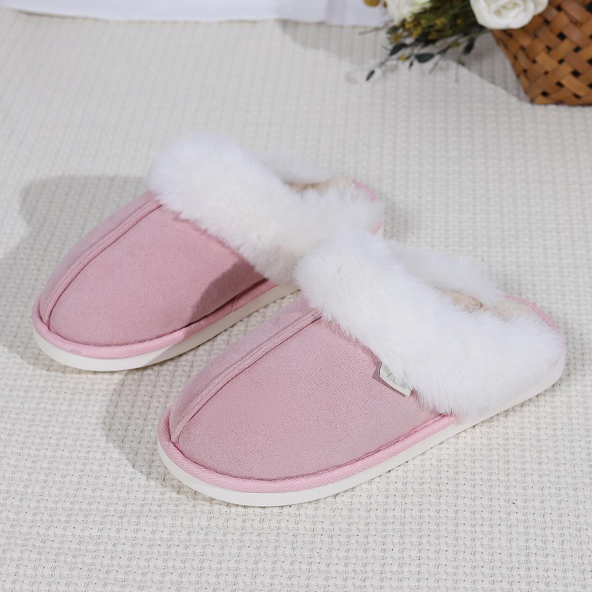 

Уютные плюшевые нескользящие меховые тапочки Cross-Border для использования в помещении 29 (44-45) розовый