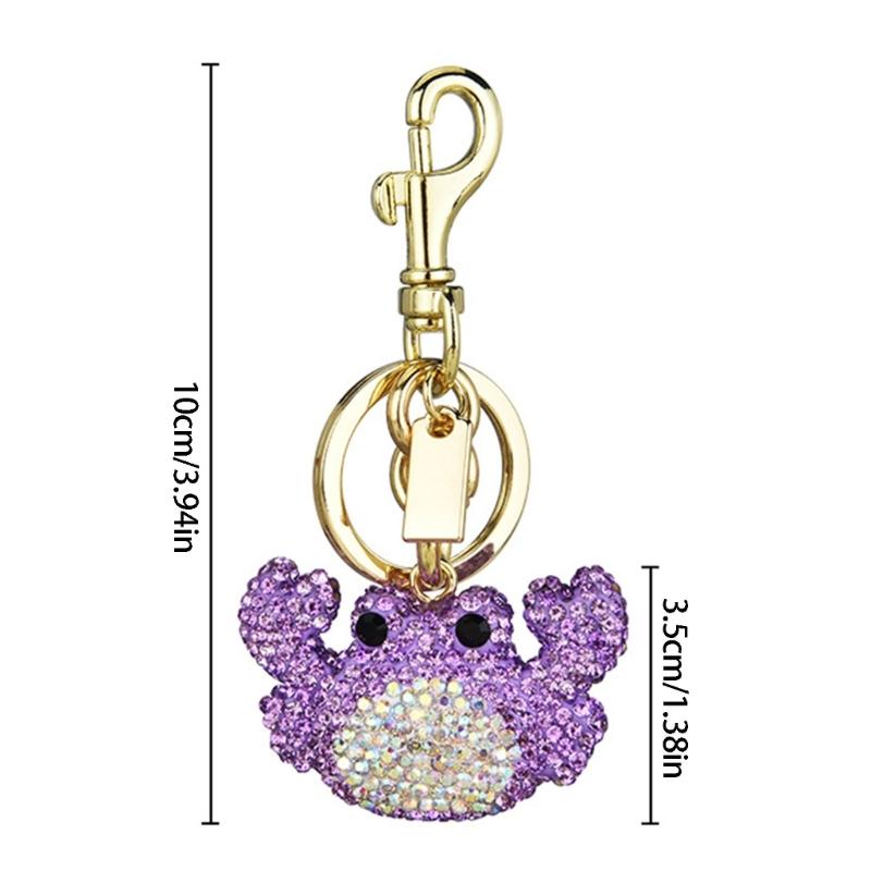 Elegant Crab Keychain With Dazzling Rhinestones Elegant Handbag Charm Sparkling Bag Charm For Bags And Keys In 3 Trendy Colors