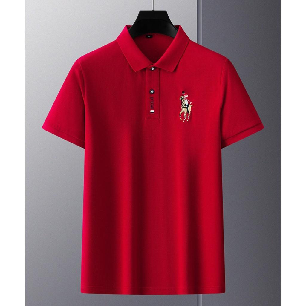 STORN Men's Embroidered Casual Fashion Short Sleeved POLO Shirt Summer Comfortable Top