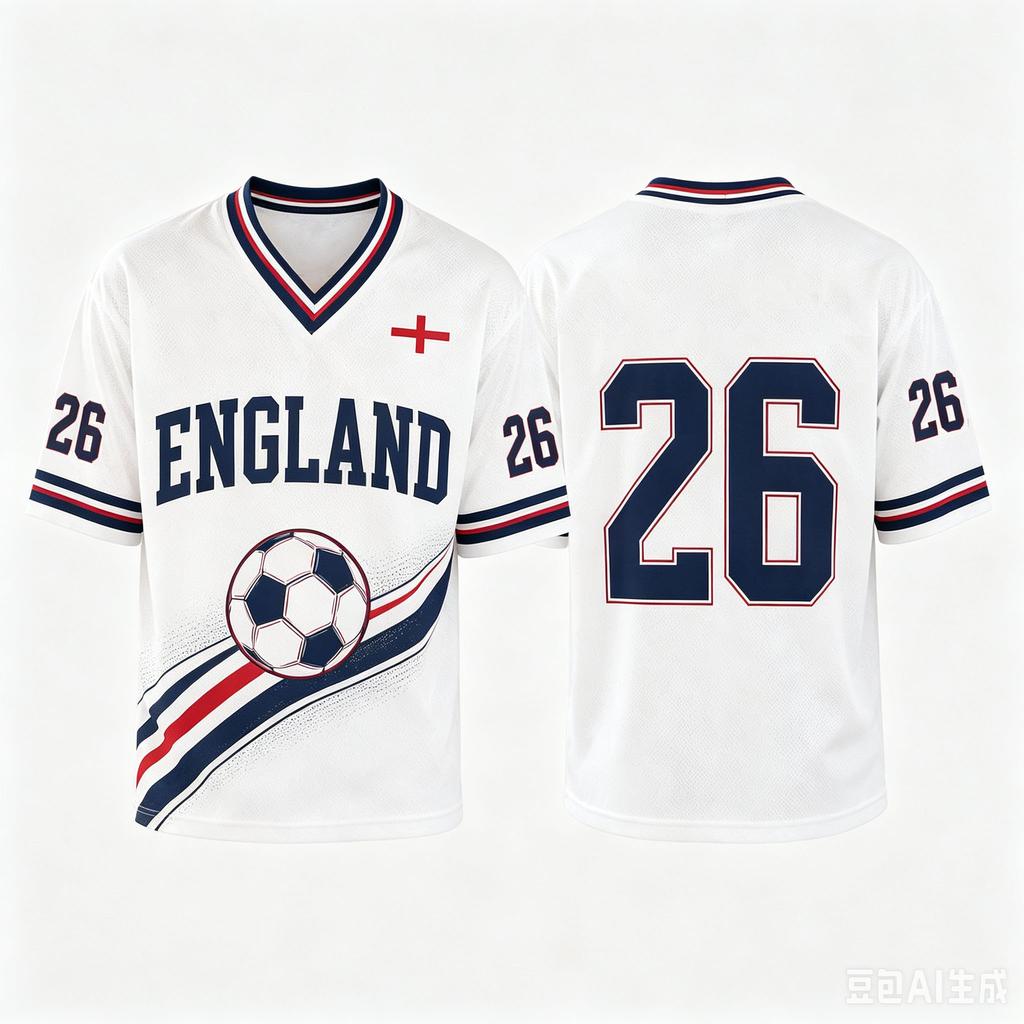 Y2K Retro England Fußballtrikot #26 Nummer Aufdruck T-Shirt Oversized Street Sport Tee England Fußball Top Für Fans Kinder Erwachsene