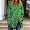 Women's Loose Fit Neck Halloween Print Long Sleeve Tunic Top