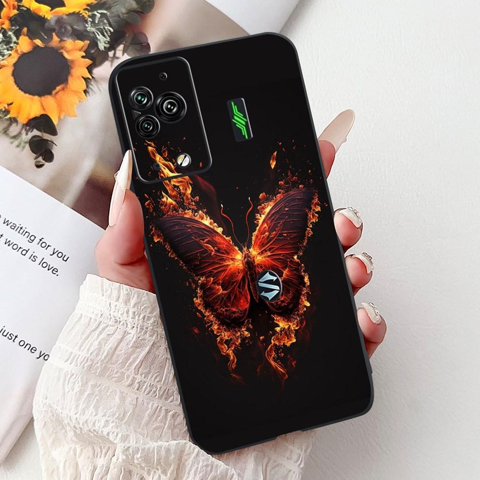 Per Xiaomi Black Shark 5 Pro Shark5 Custodia per Telefono Black Shark 5 5Pro Elegante Floreale Gatto Dipinto Morbido Silicone TPU Custodie