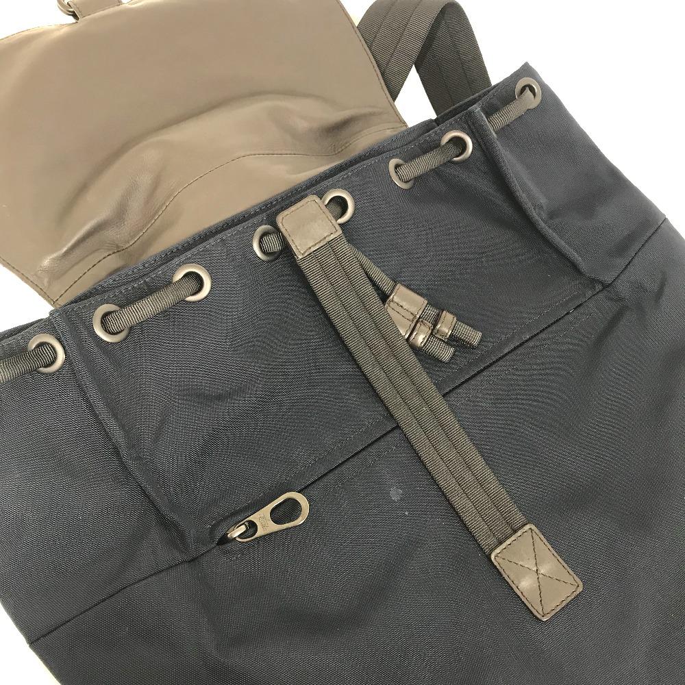 BOTTEGA VENETA 409595 Intrecciato Backpack Nylon / Leather Navy X Brown