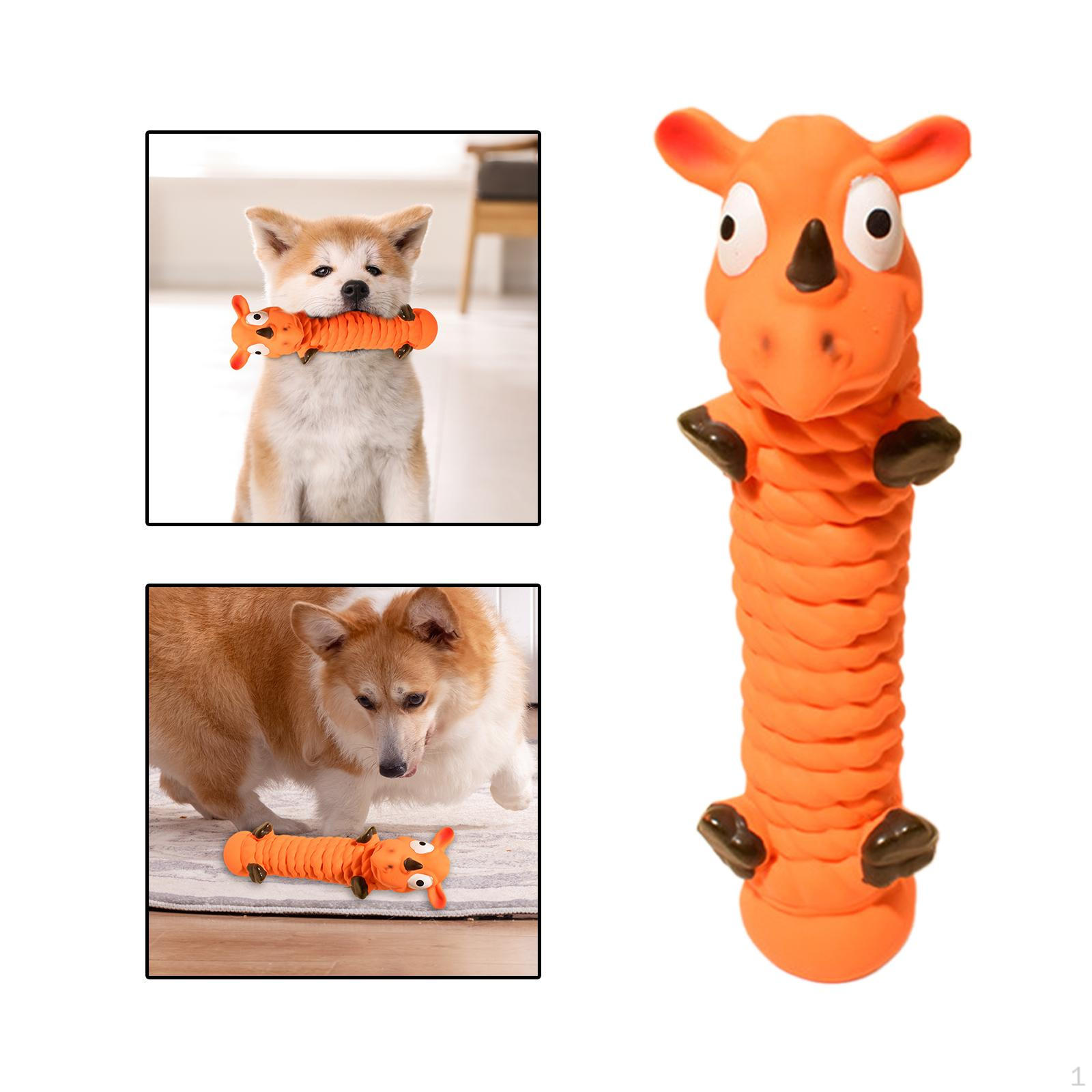 

Интерактивная игрушка для собак, пищащий латексный компаньон для жевания для занятий на улице 6x21cm оранжевый