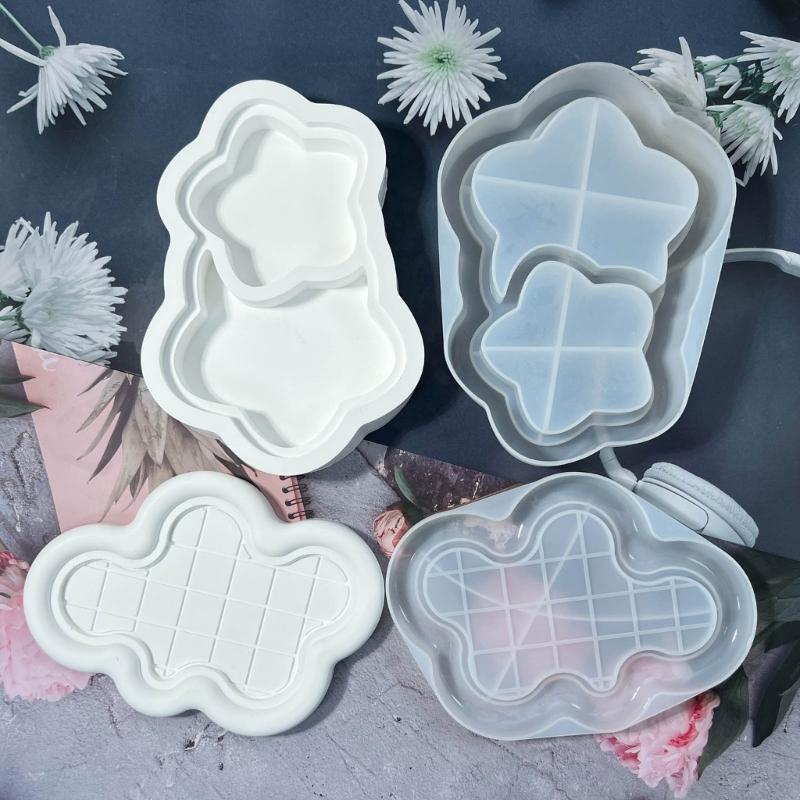 Resin Trays Making Mould Easy to Clean Silicone Casting Mold Handmade Saucer Accessory Mould for DIY Enthusiasts
