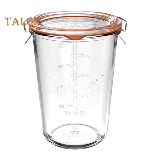 350/800ml Glass Food Storage Jar with Lid Sugar Tea Sealed Container Stackable High Temperature Resistant Airtight Kitchen Coffee