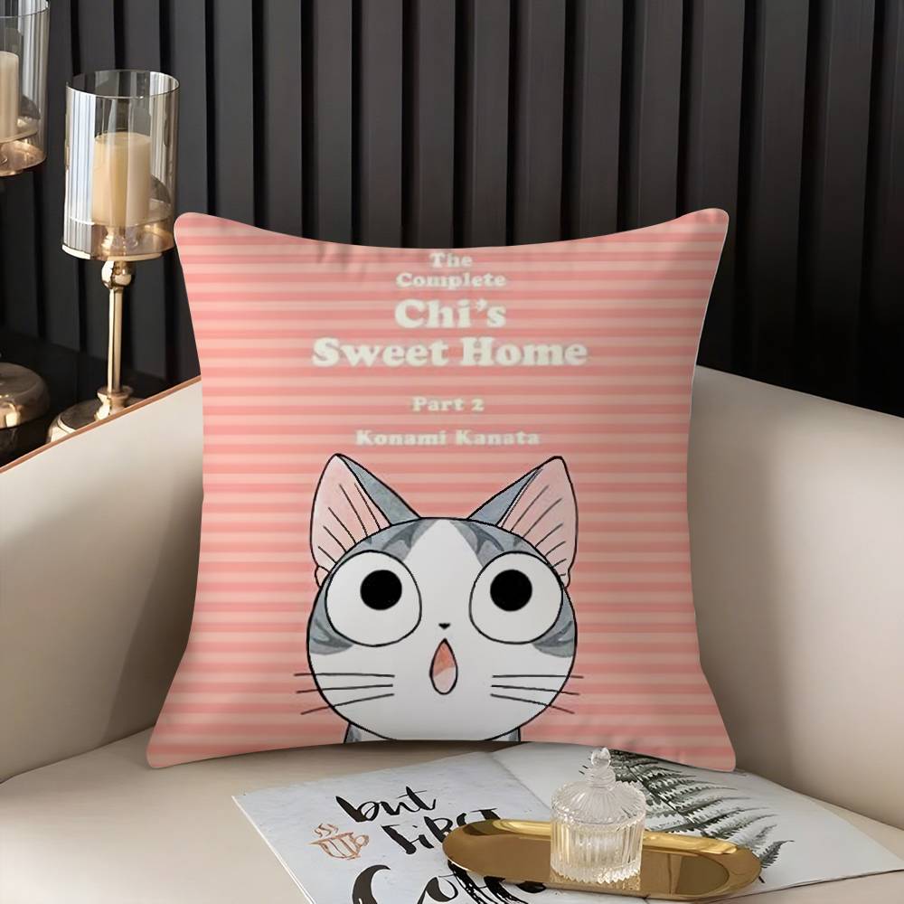 C-Chi'S Sweet Home Pillow Case Home Dorm Chair Back Short Plush Double-Sided Printing Office Nap Time Cushion Cover