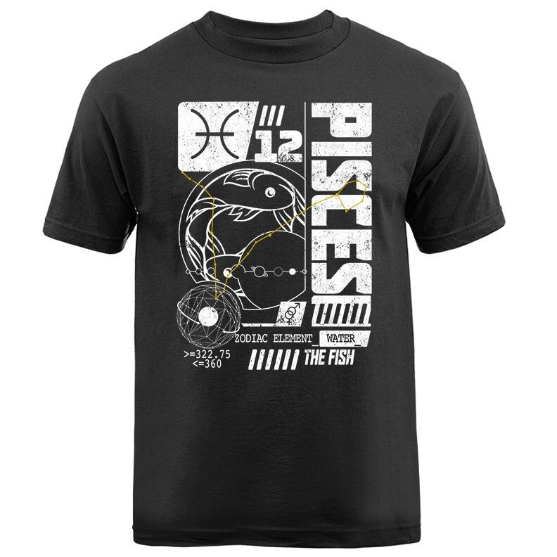 Знак Зодиака Рыбы Гороскоп Астрологический Графический Футболка Унисекс Футболка S