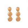 Exaggerated Metal Wind Stud Earrings Geometric Oval Three-Dimensional Prismatic Earrings Long Fringed Personalized Niche Earrings