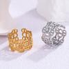 Retro Geometric Titanium Steel Women's Ring - Light Luxury, Colorfast, Open Design