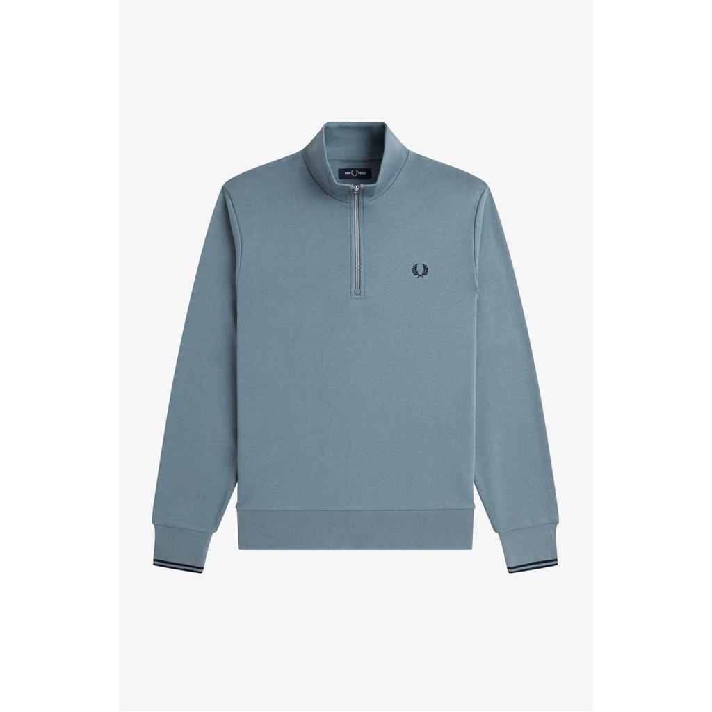 Fred Perry Mens Logo Half Zip Sweatshirt