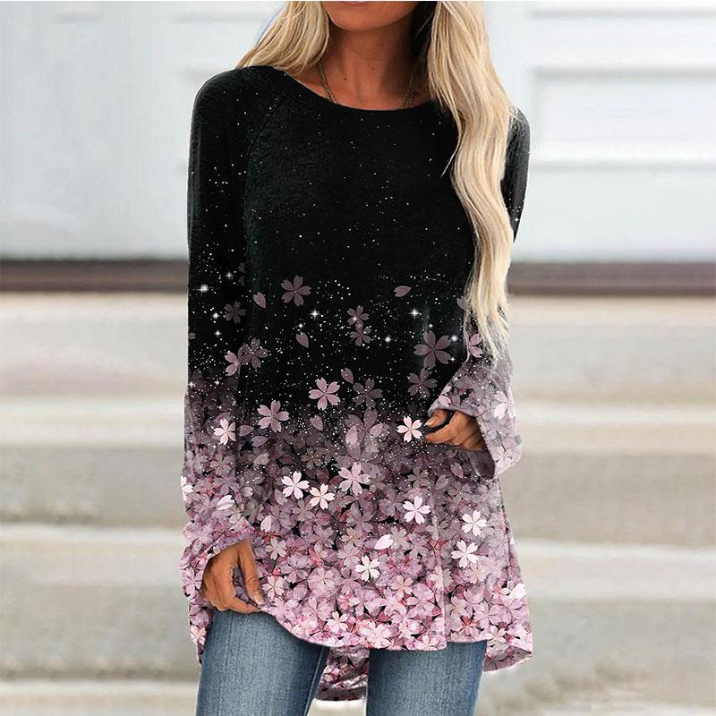 T Shirt Women Vintage Round Neck 