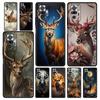 Hirsch Litschi Muster Handyhülle Cover für Redmi 14C 10C Note 15 14 13 12 10 11 K40 Pro Plus 5G Stoßfest Weiche TPU Hülle Fundas
