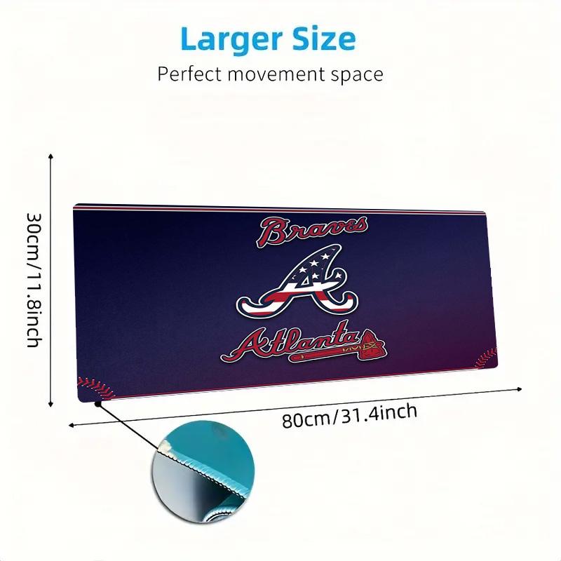 Atlanta Braves Color Mouse Pad Large Gaming Table Cushion Non-slip Laptop Tablet Big Mousepad XXL Mat Mini PC Playmat With Lock edge