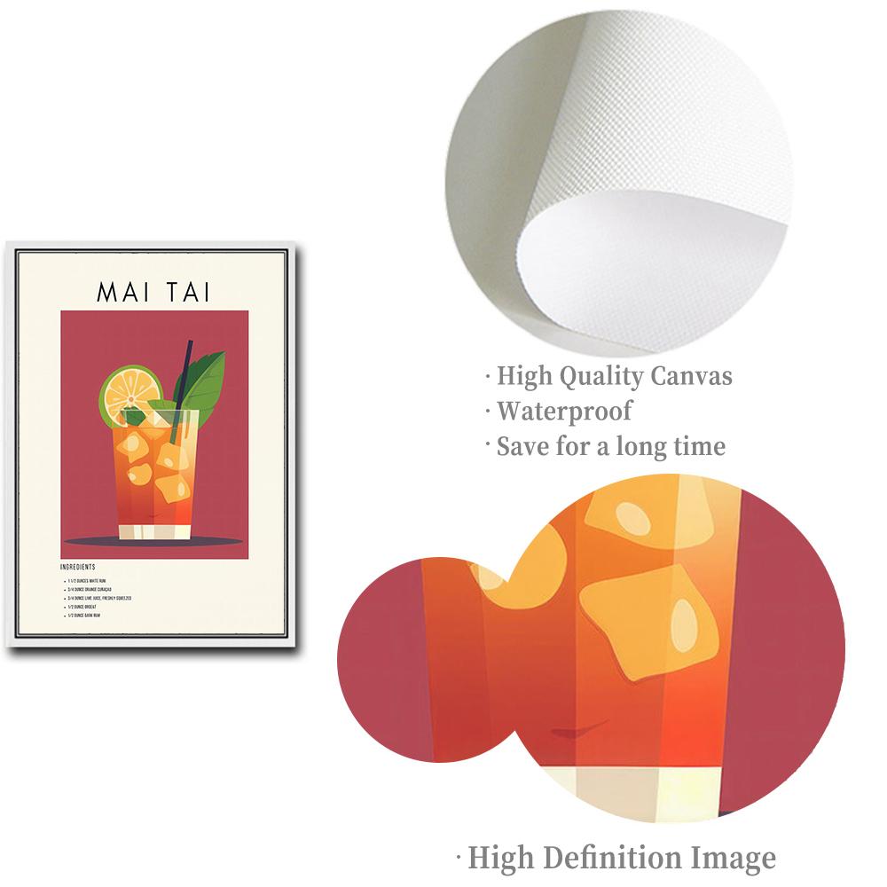 Cocktail Mai Tai Caipirinha Cin & Tonic Bar Vintage Wall Art Canvas Painting Nordic Posters And Prints Picture For Kitchen Decor