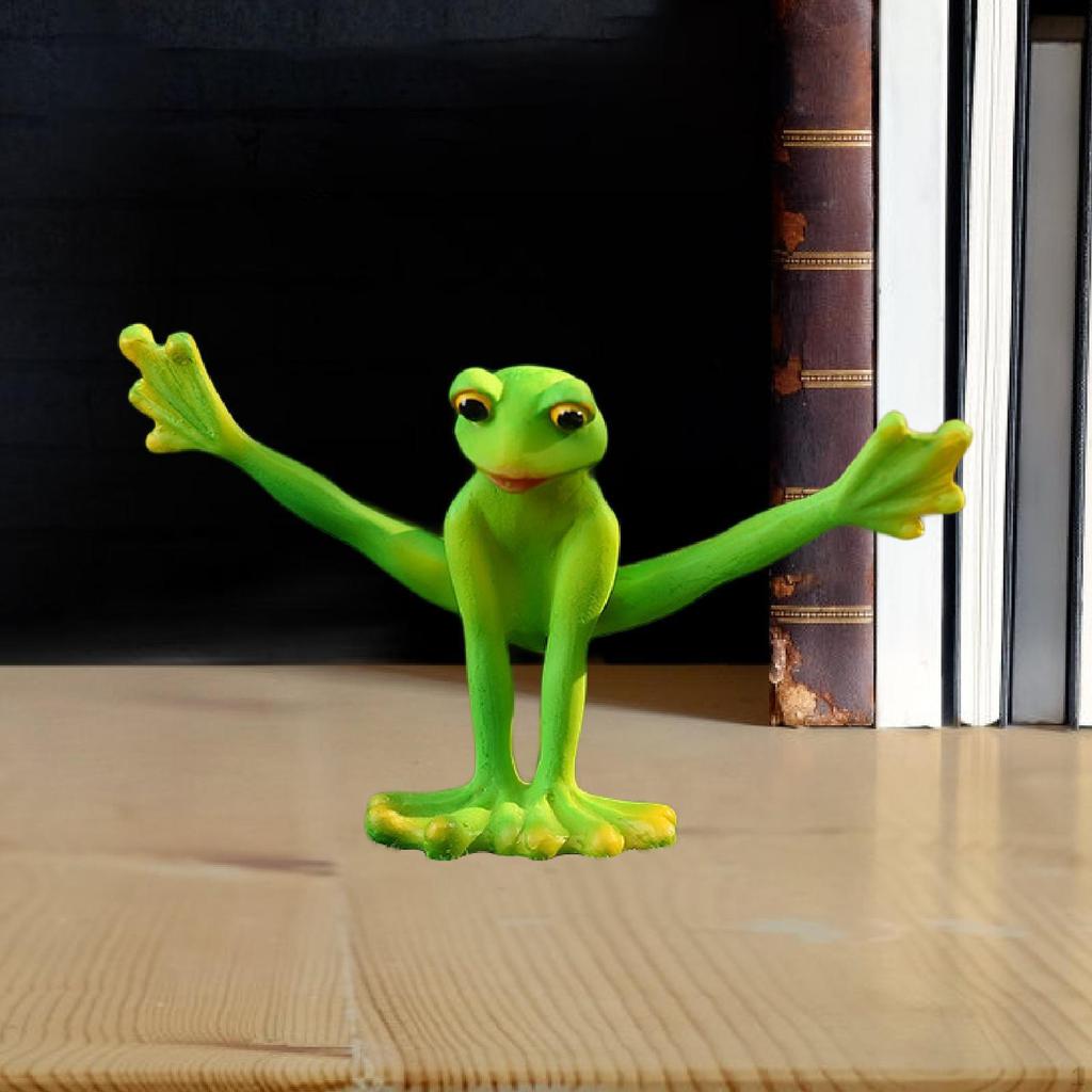 Collectible Frog Statue Resin Ornament for Office And Living Room