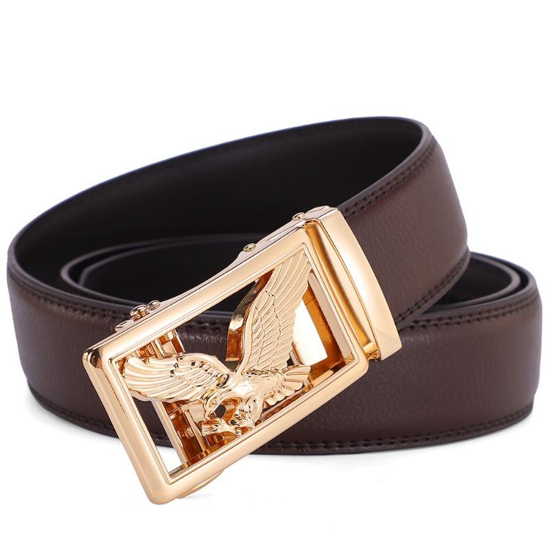 

Belt, Men s High-end Retro Eagle Automatic Buckle Men s Two-layer Cowhide Belt, Genuine Leather Belt 130cm