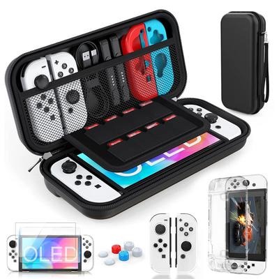 Étui de Transport + Housse de Protection + Film en Verre Trempé Pour Nintendo Switch Oled Kit d'Accessoires 13 en 1