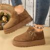 Women's Wide Width Platform Snow Boots, Plush Lined Height Increasing Winter Shoes, Non-Slip Arctic Booties for Women