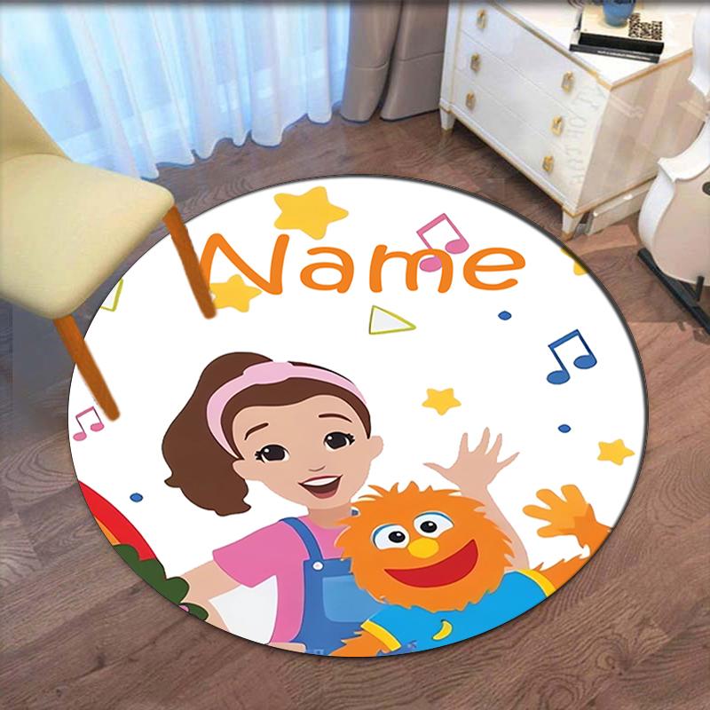 Custom Name Ms. Rachel Printed Round Rug Carpet Chair Rug Area Rug Entryway Doormats,for Office Chair Living Room Bedroom Kitchen Room.