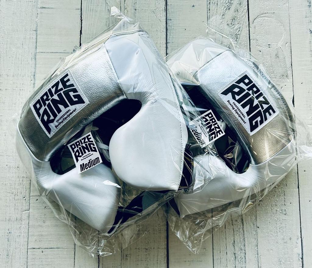 PRIZE RING Headgear L Size "Pro-training" White/Silver
