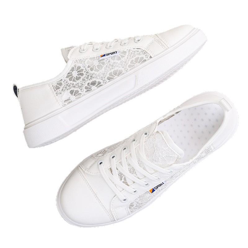 Explosive little white shoes women's summer thin versatile flat baseplate shoes students empty breathable sports shoes