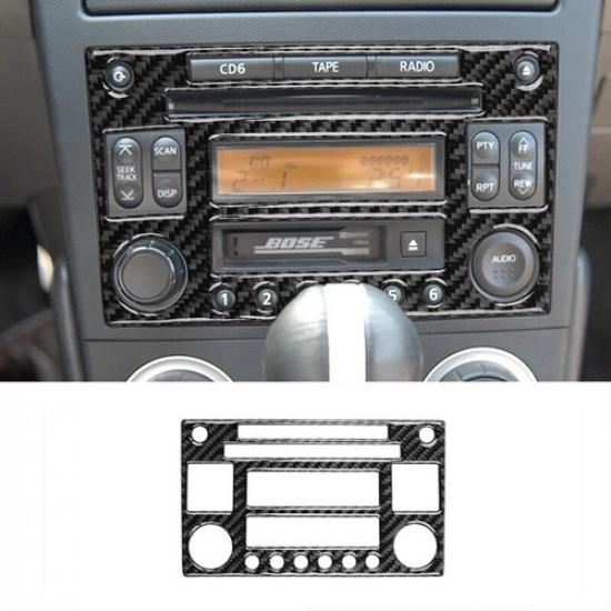 Carbon Fiber Central Console CD Panel Cover Sticker For Nissan 350Z 03-05