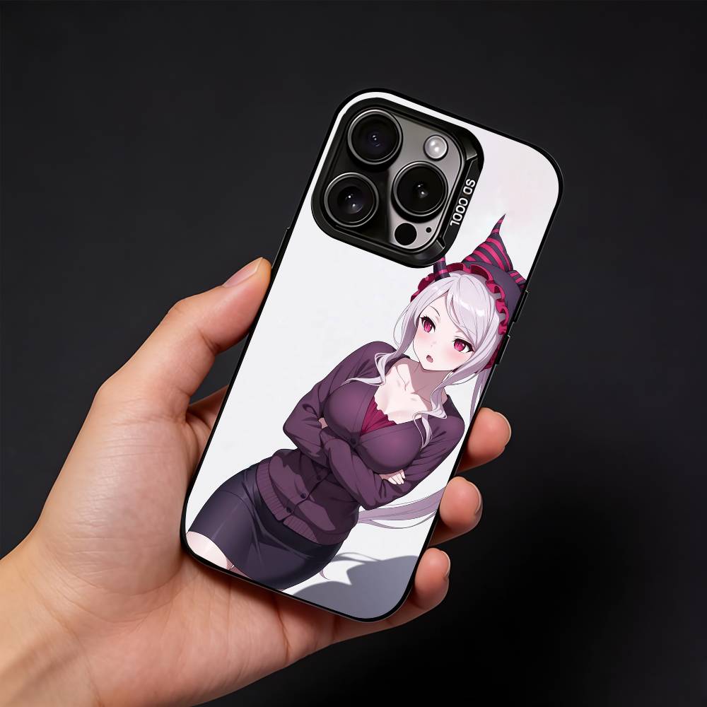 O-Overlord Cool Hot Anime Phone Case For iPhone17, 16,15,14,13,12 Pro Max Black Candy Matte Shockproof Cover