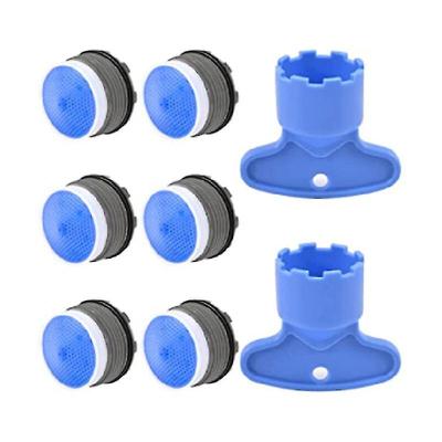 M18.5 Faucet Aerator, 6pcs Extra Kitchen Faucet Male Thread, Water Saving Faucet Wrench 2 Faucets
