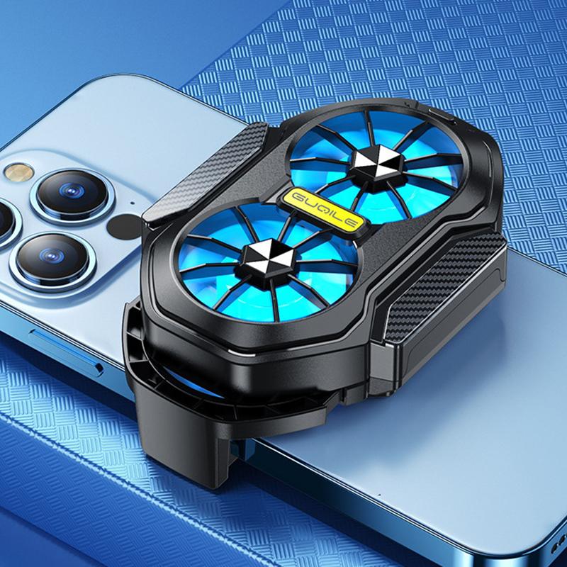 1Pc Game Cooling Backclip Fs01 Dual Fan Rechargeable Mobile Phone Cooler Long Lasting And Stronger Air Cooling