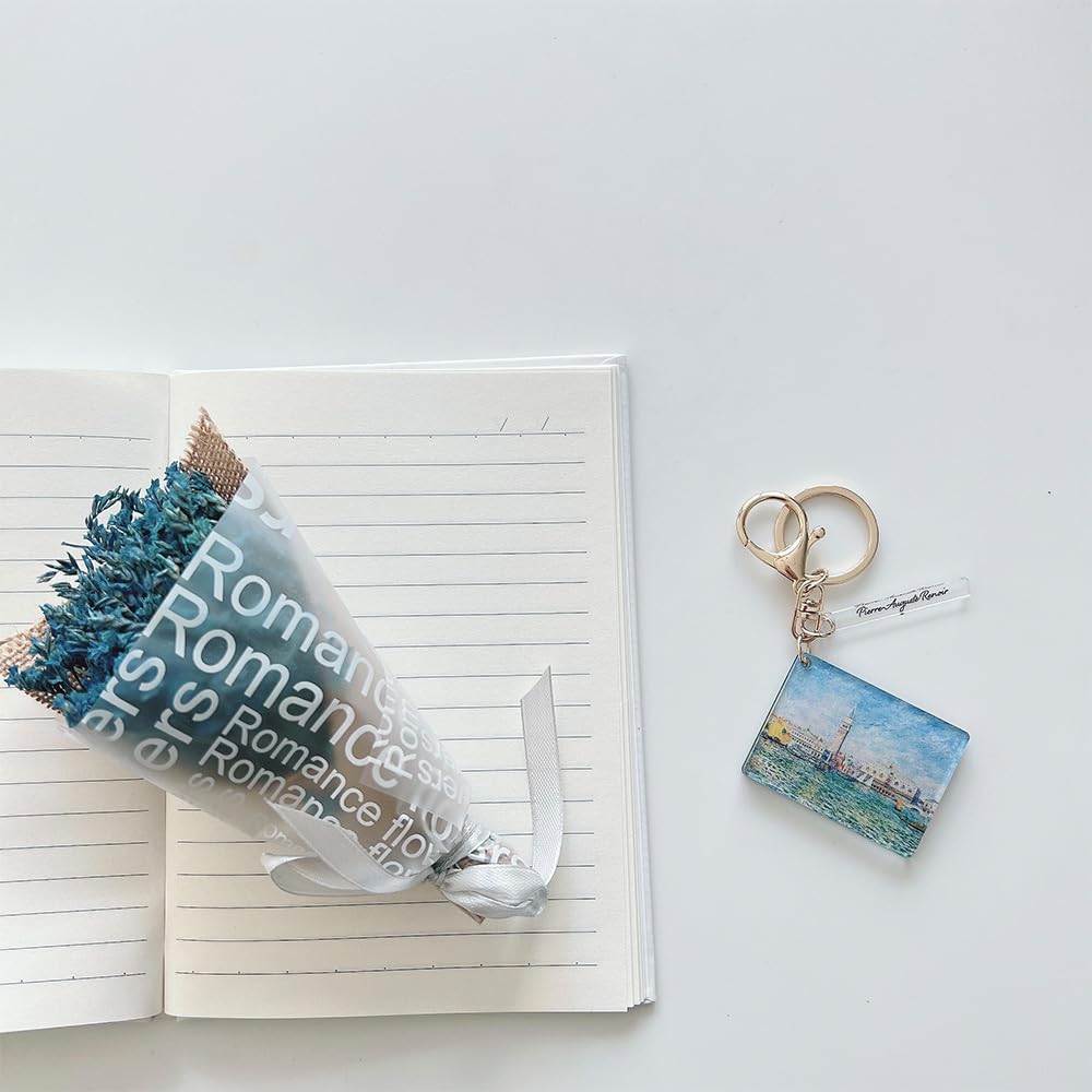 [ONLYOU] Stilvoller und süßer Schlüsselanhänger, Anhänger, Taschenanhänger, einfacher Acrylspiegel, Malerei, berühmtes Gemälde, Illustration, Dogenpalast Venedig, Pierre