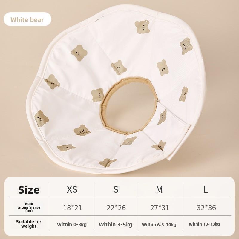 

Ошейники для питомцев, Ошейники для кошек, Принты с мультяшными медведями, Ошейники для собак, Головные повязки для стерилизации и защиты от вылизывания XXS белый