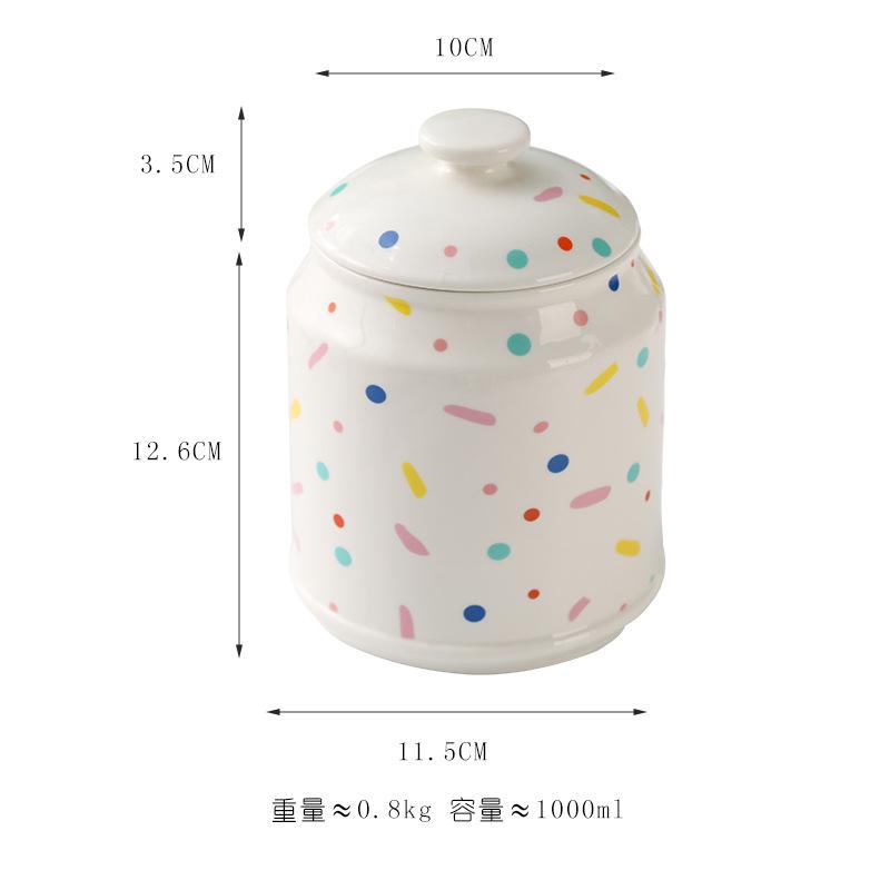 Lemon Patterned Ceramic Storage Jar Tea Caddy Large Storage Bottle Coffee Bean Can Snack Can Candy Jar Food Containers Organizer