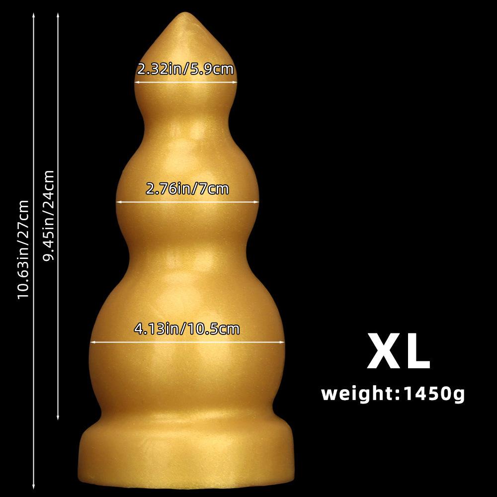 Gros Plug Anal Fileté en Silicone Doré Dildo Réaliste Jouet Sexuel pour Adultes pour Couples Fisting