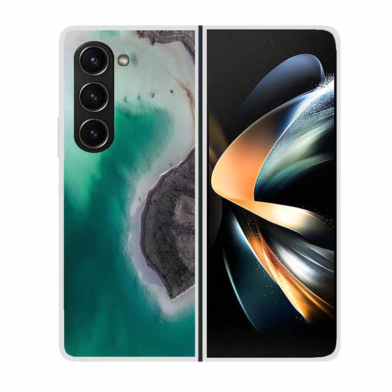 For Samsung Galaxy Z Fold 5 ZFold5 Cases Marble Transparent Shockproof Protection Hard Back Cover For Samsung Z Fold 5 5G Cases