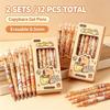 6Pcs Cute Capybara Erasable Gel Pens, 0.5mm Retractable Quick‑Drying Gel Ink Pens, Smooth Writing Blue Ink for School Office Stationery