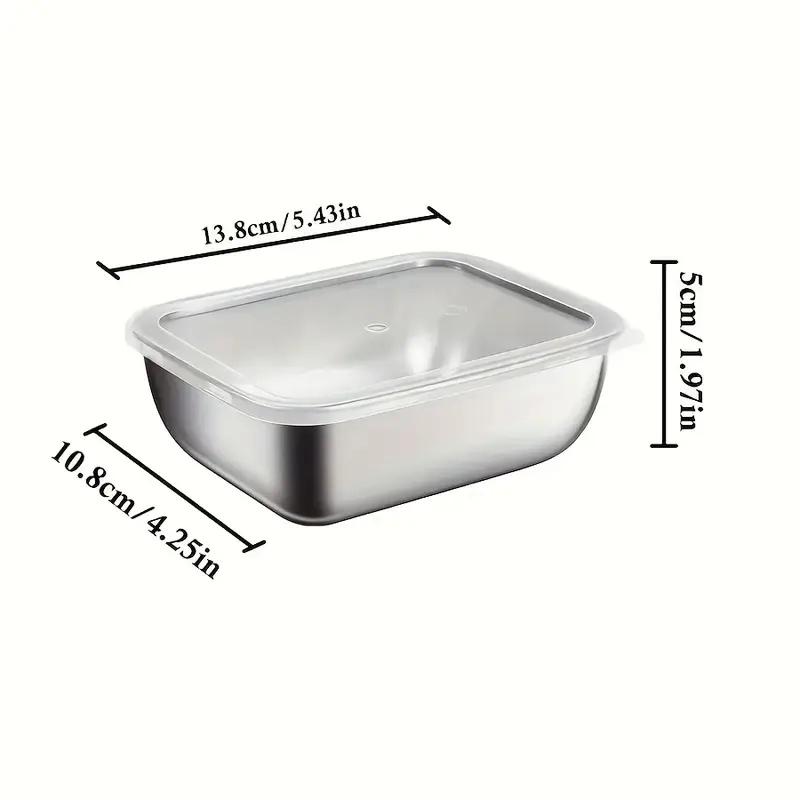 5pcs Stainless Steel Food Storage Stackable Meal Prep Boxes for Kitchen Fridge Lunch Ideal for Meal Prep Travel Kitchen Storage